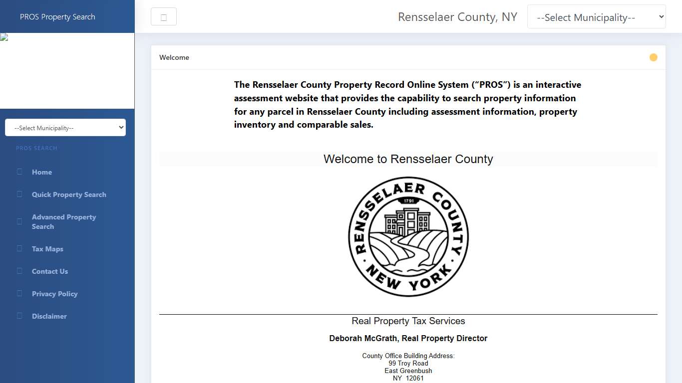 Rensselaer County - Assessment Search Online - PROS v1.0.0