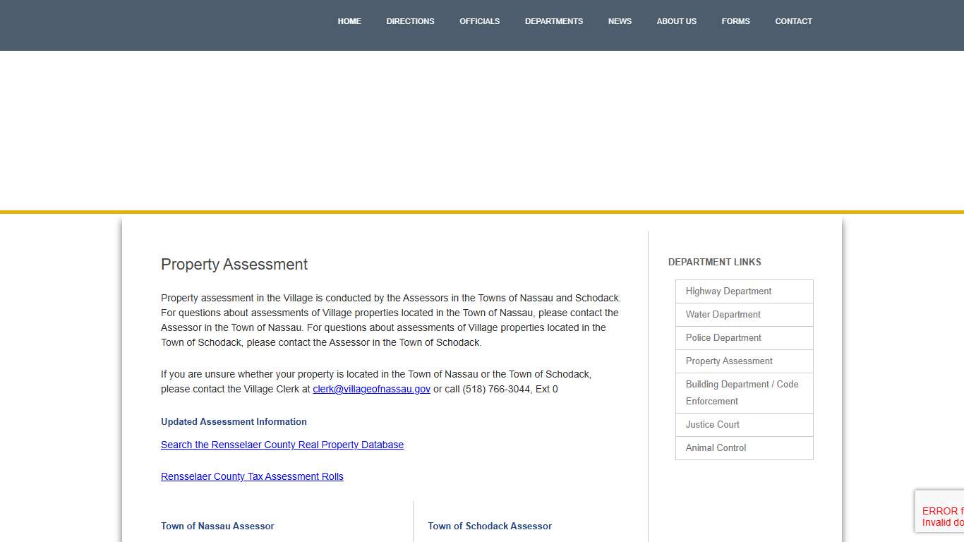 Property Assessment Village of Nassau